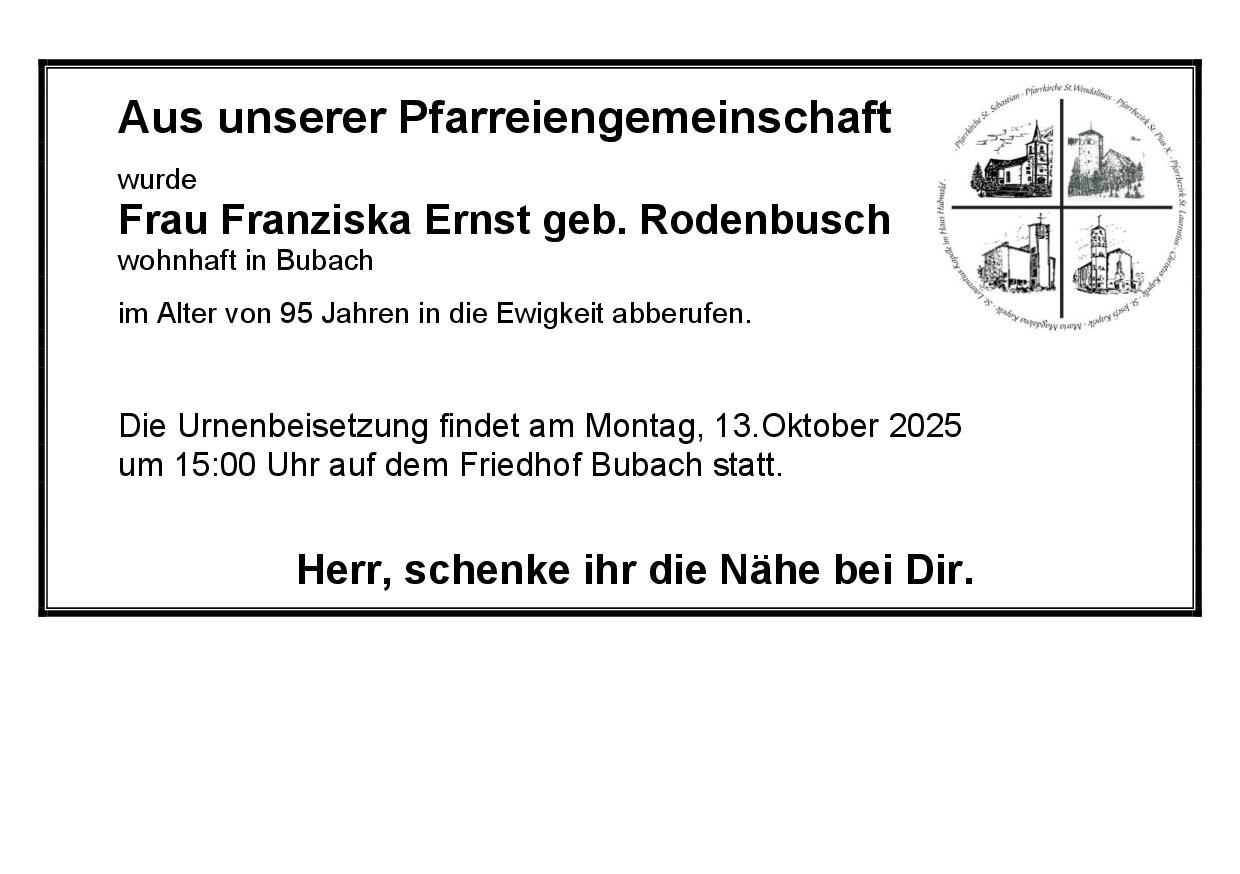 Ernst Franziska geb. Rodenbusch