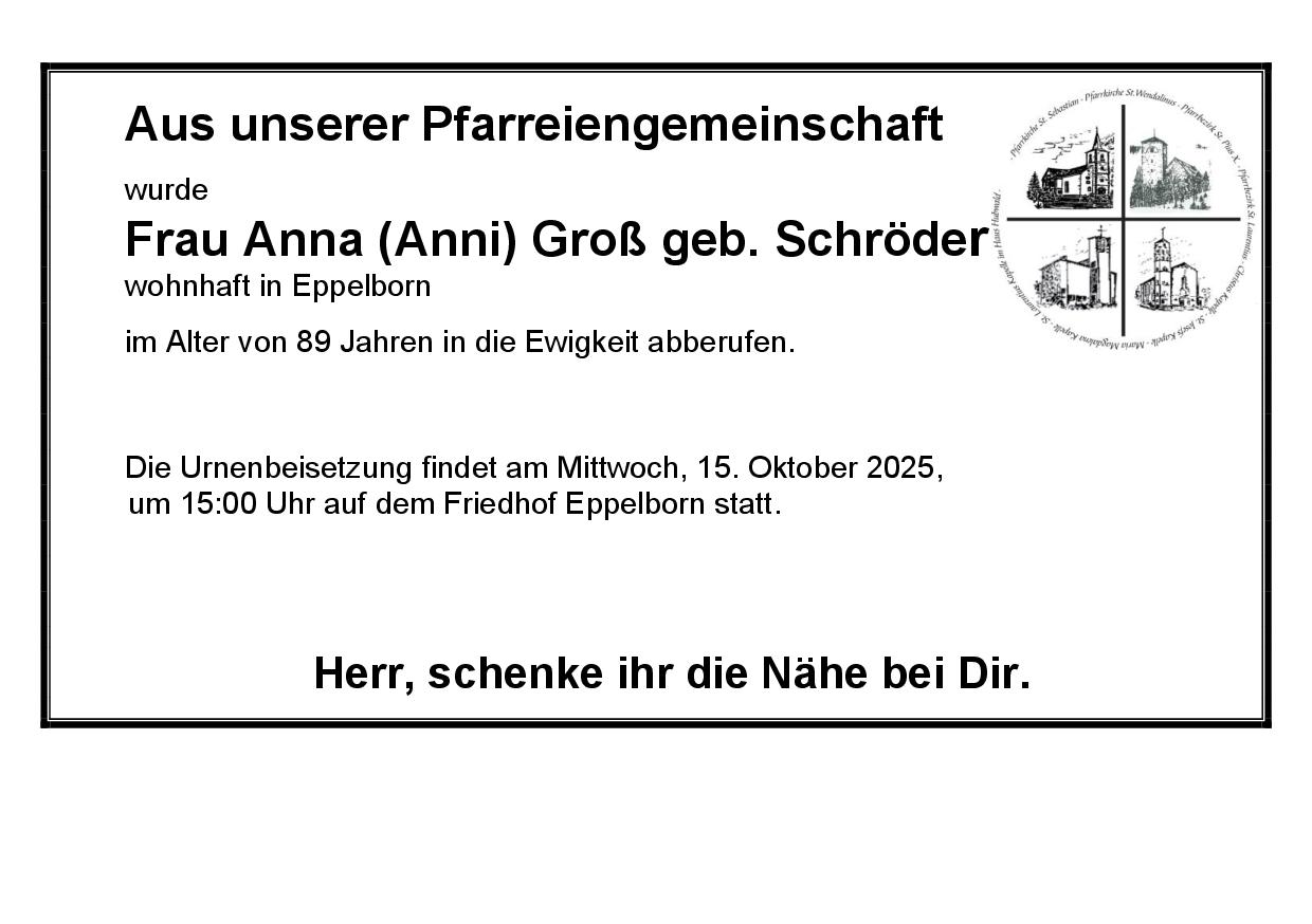 Groß Anna Elisabeth geb. Schröder