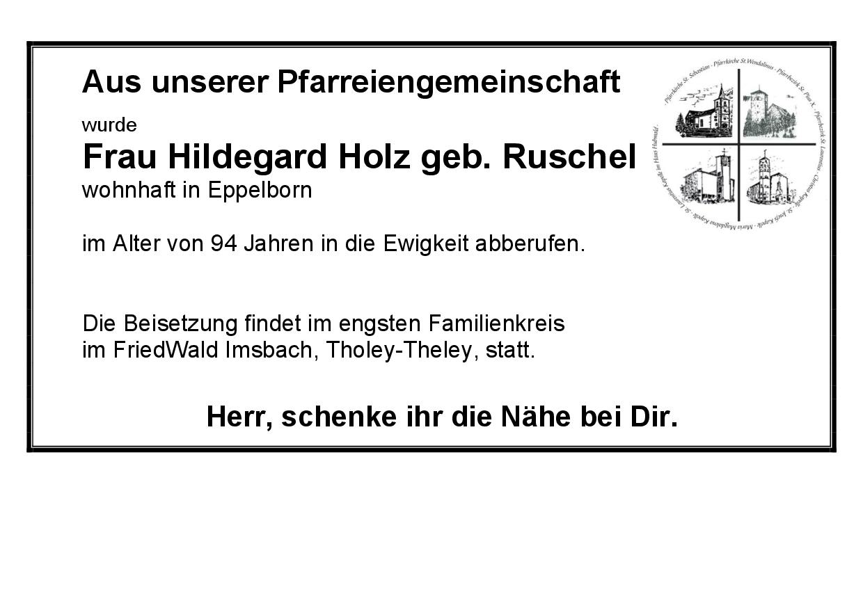 Holz Hildegard geb. Ruschel