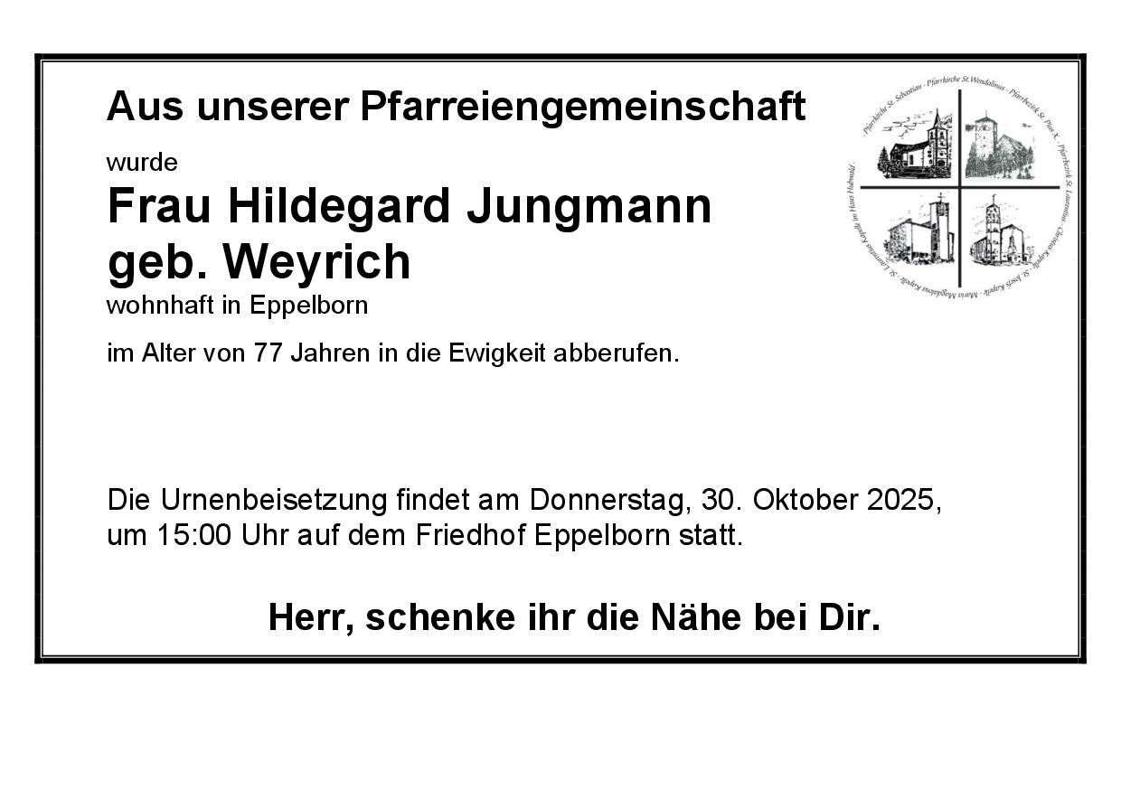 Jungmann Hildegard geb. Weyrich