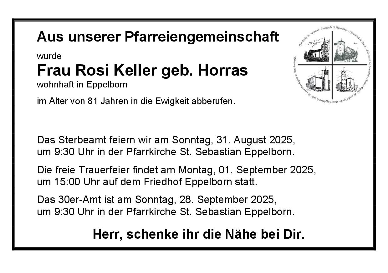 Keller Rosa Maria geb. Horras