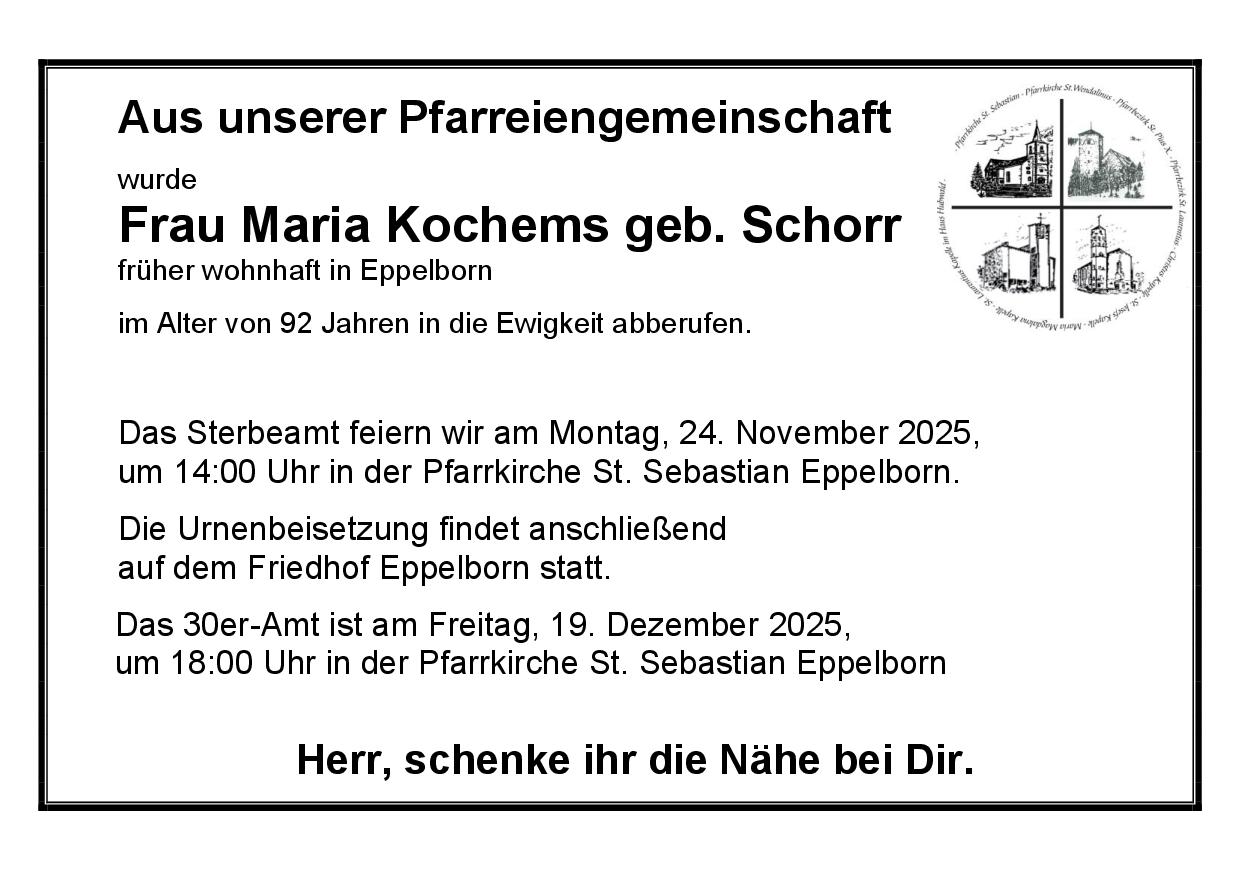 Kochems Maria geb. Schorr