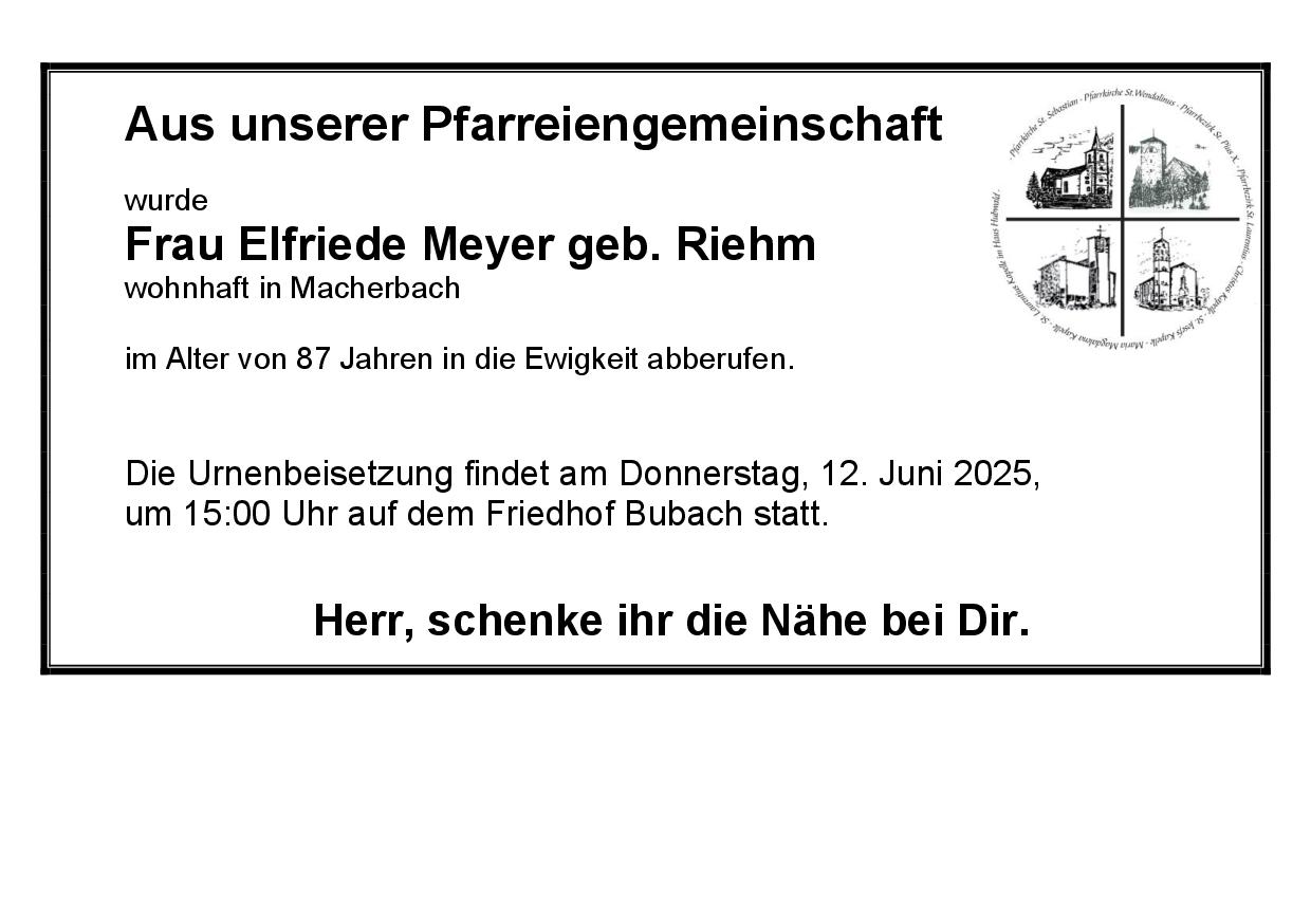 Meyer Elfriede geb. Riehm