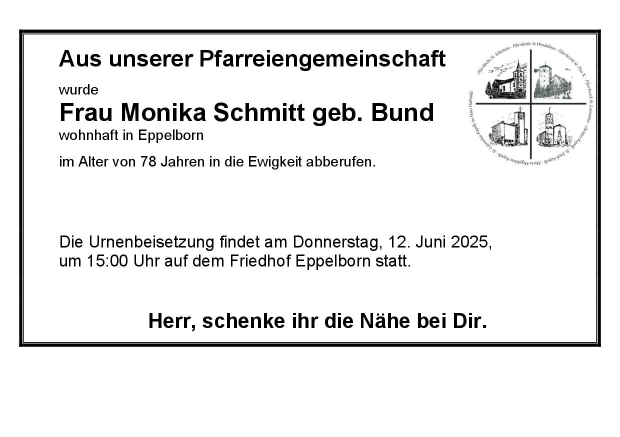 Schmitt Monika geb. Bund