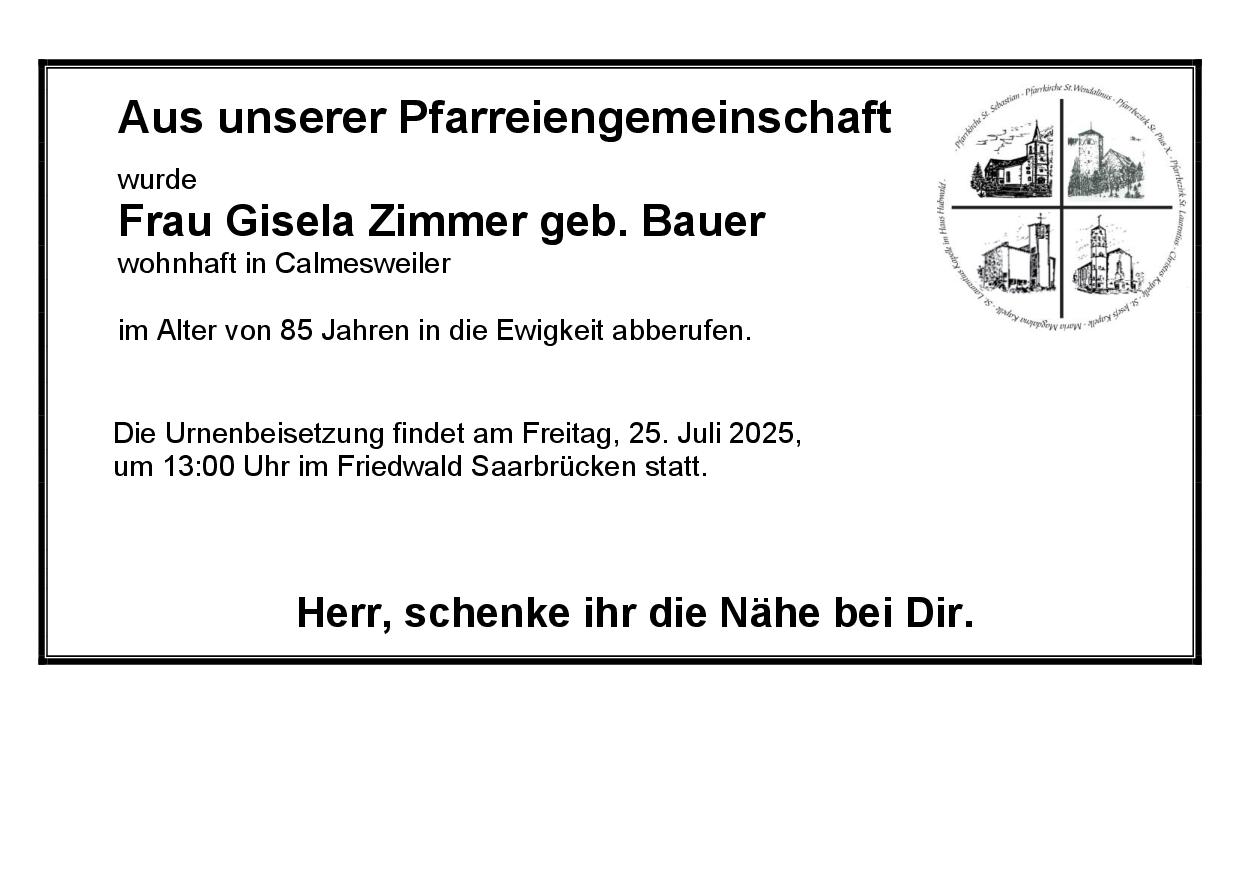 Zimmer Gisela geb. Bauer